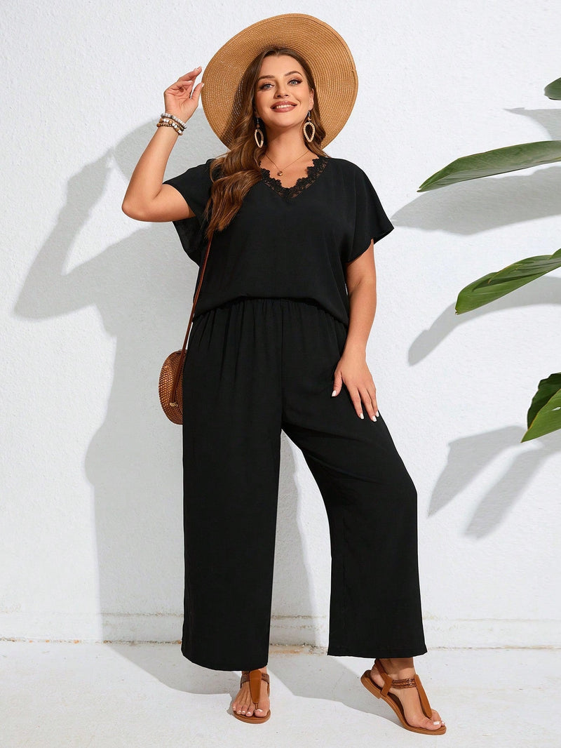 Conjunto de blusa feminina manga morcego e calça Sinaí Plus Size