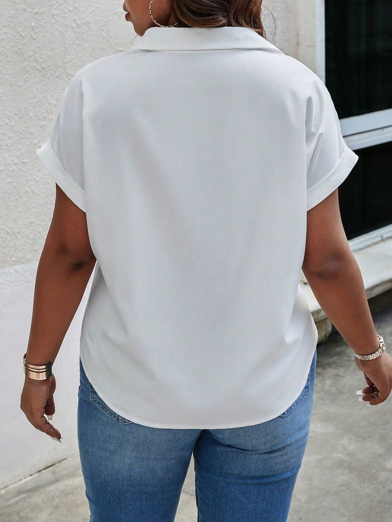 Blusa Manga curta com detalhes Pérola