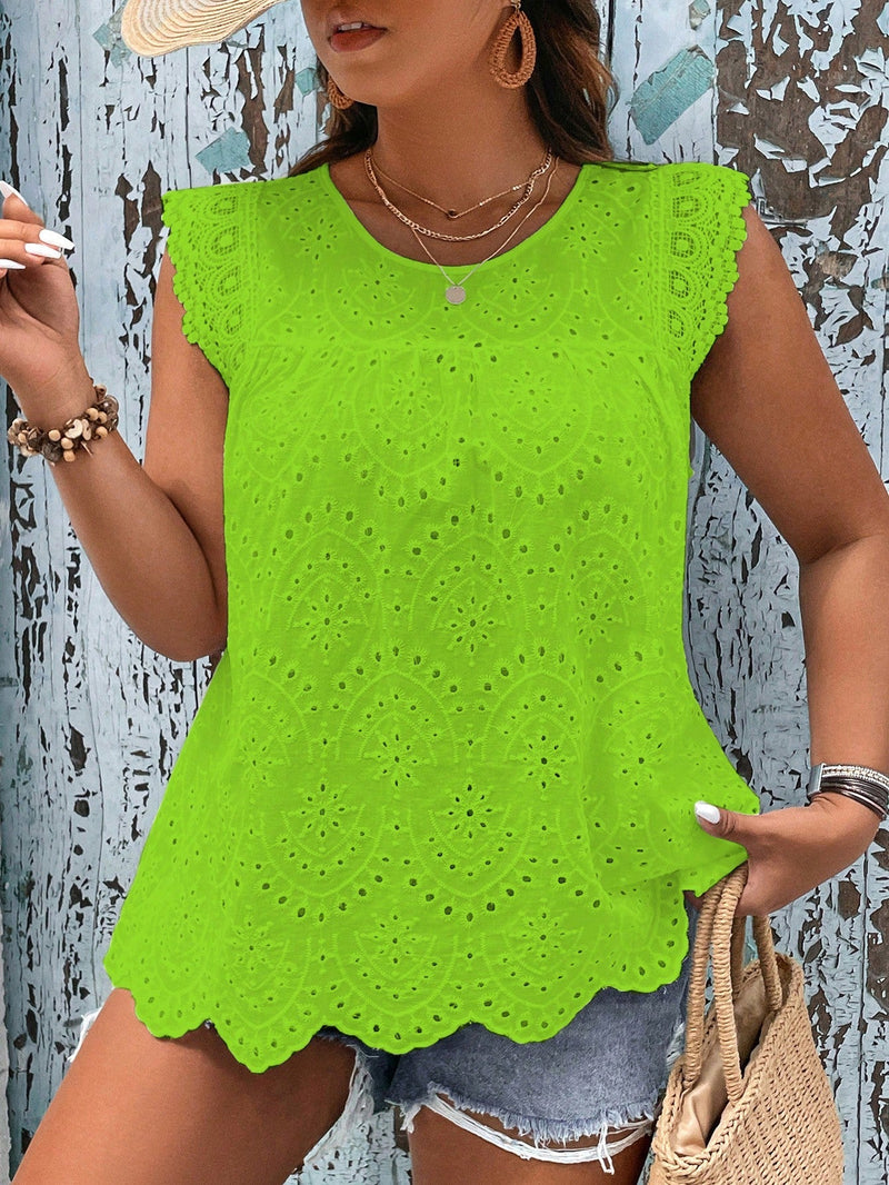 Blusa Feminina sem manga bordada Melissa