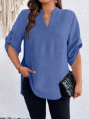 Blusa casual mangas arregaçadas Milca