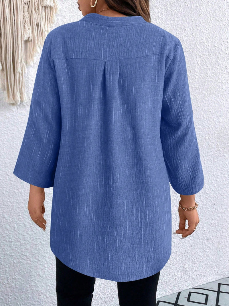 Blusa casual mangas arregaçadas Milca