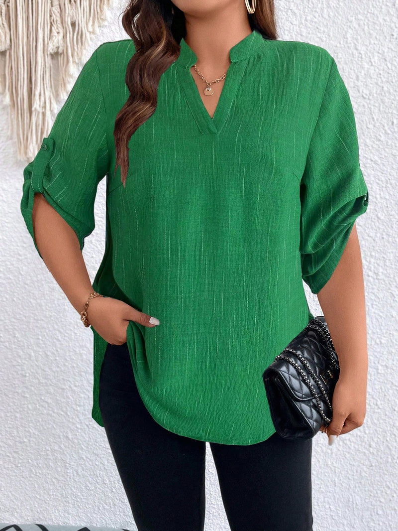 Blusa casual mangas arregaçadas Milca