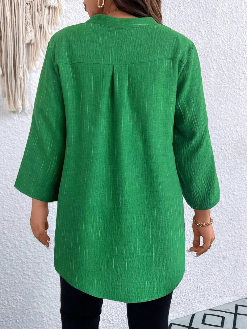 Blusa casual mangas arregaçadas Milca