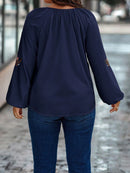 Camisa Feminina manga bordada Lourdes Plus Size