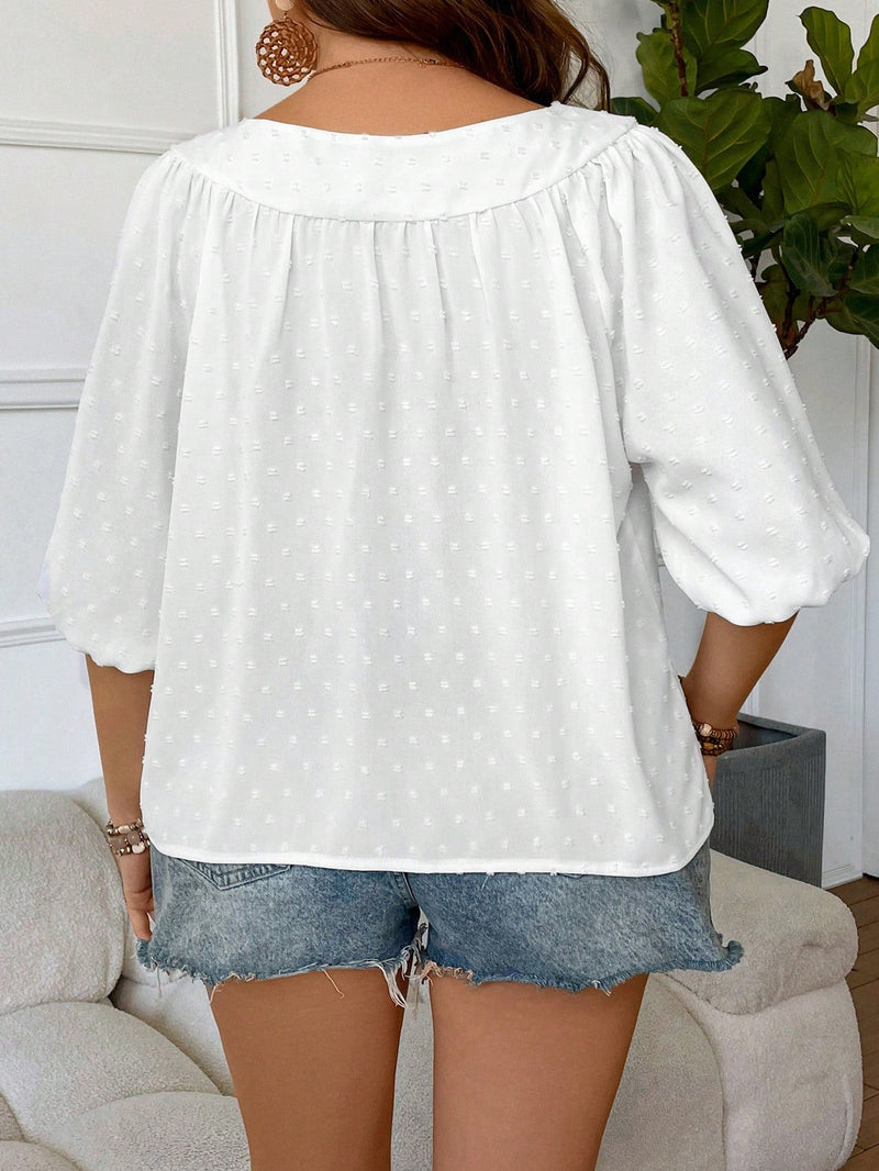 Blusa Feminina com mangas 3/4 Thaís. Plus Size