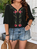 Blusa Feminina com mangas 3/4 Thaís. Plus Size