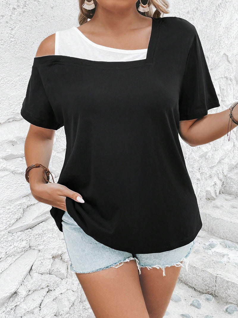 Blusa Manga curta com detalhes no ombro Mel