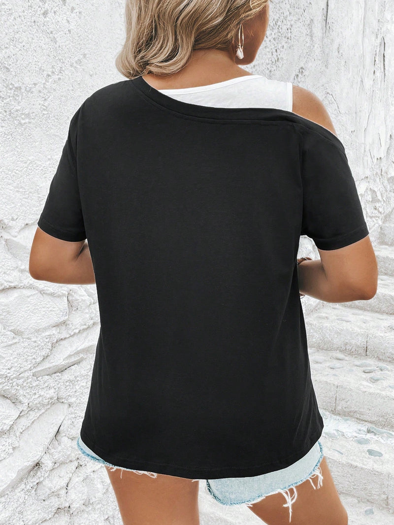 Blusa Manga curta com detalhes no ombro Mel