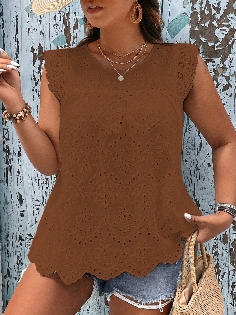 Blusa Feminina sem manga bordada Melissa