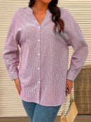 Blusa Listrada manga arregaçadas Maria Elisa