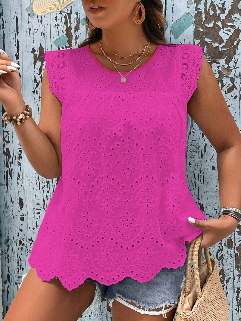 Blusa Feminina sem manga bordada Melissa