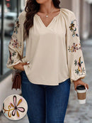 Camisa Feminina manga bordada Lourdes Plus Size