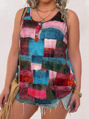 Blusa Feminina solta sem manga Aline. Plus Size