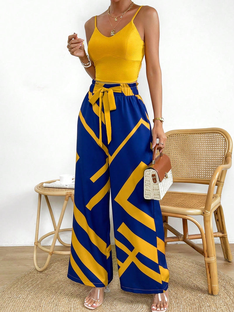 Conjunto Feminino casual  Cintura franzida Divina