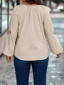 Camisa Feminina manga bordada Lourdes Plus Size