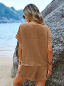 Conjunto Feminino texturizado de camiseta e short Marina