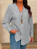 Blusa Listrada manga arregaçadas Maria Elisa