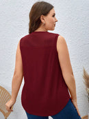 Blusa Feminina sem manga gola V Yoli. Plus Size