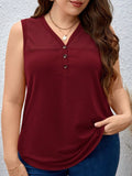 Blusa Feminina sem manga gola V Yoli. Plus Size