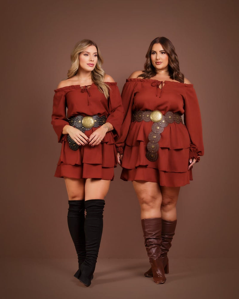 Vestido Elisa Terra Cota