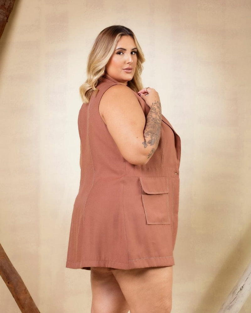 Conjunto Colete e Short Pespontado