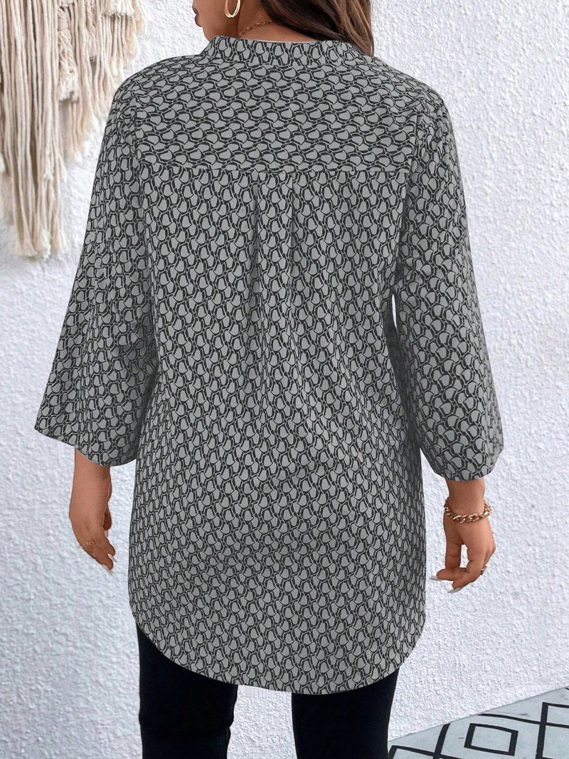 Blusa casual mangas arregaçadas Milca