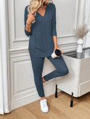 Conjunto Feminino canelado de calça e manga comprida  Beatriz