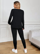 Conjunto Feminino canelado de calça e manga comprida  Beatriz