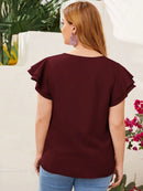 Blusa Com Manga Em Camadas Plus Size - Evie