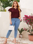 Blusa Com Manga Em Camadas Plus Size - Evie