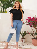 Blusa Com Manga Em Camadas Plus Size - Evie