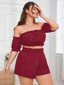 Conjunto Plus Size Casual com Babados e Cintura Franzida Renata