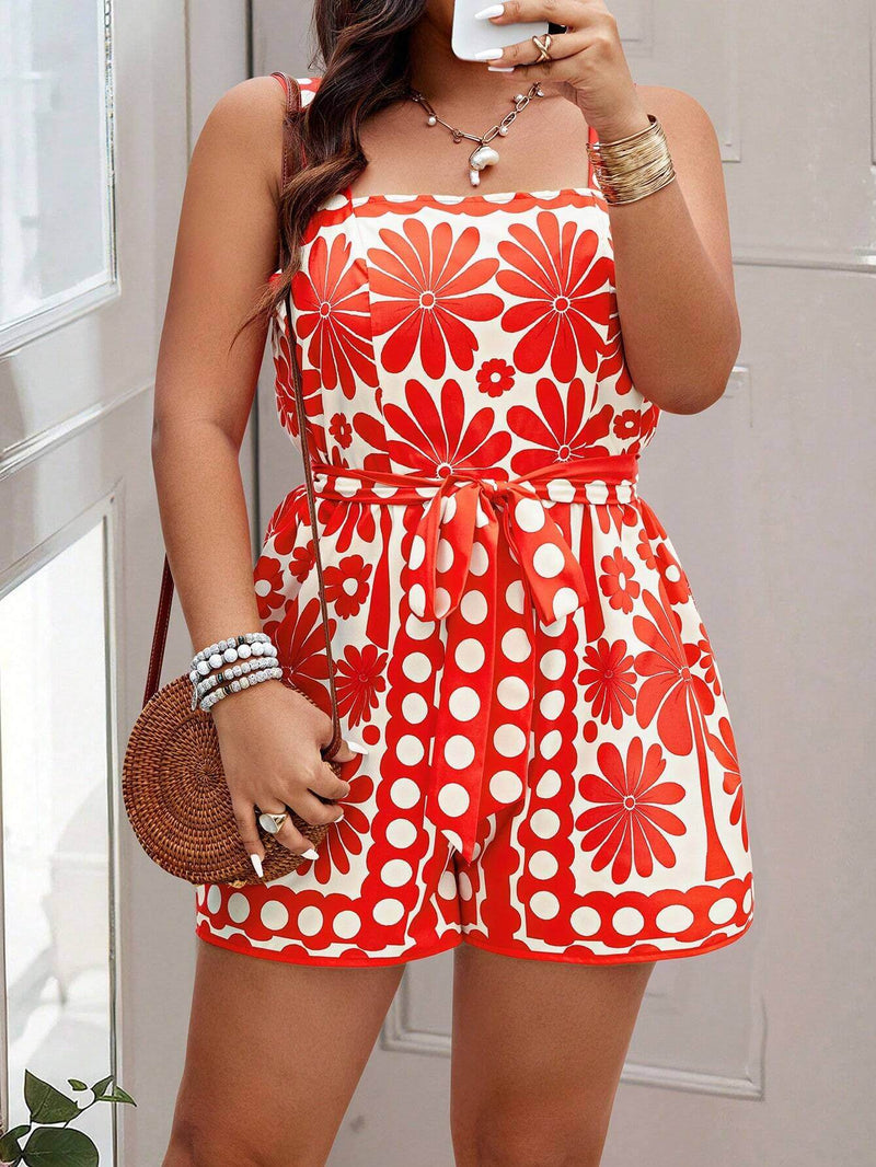 Macacão Tropical com cinto Juliette