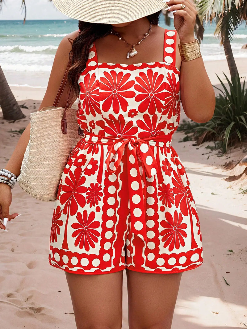 Macacão Tropical com cinto Juliette