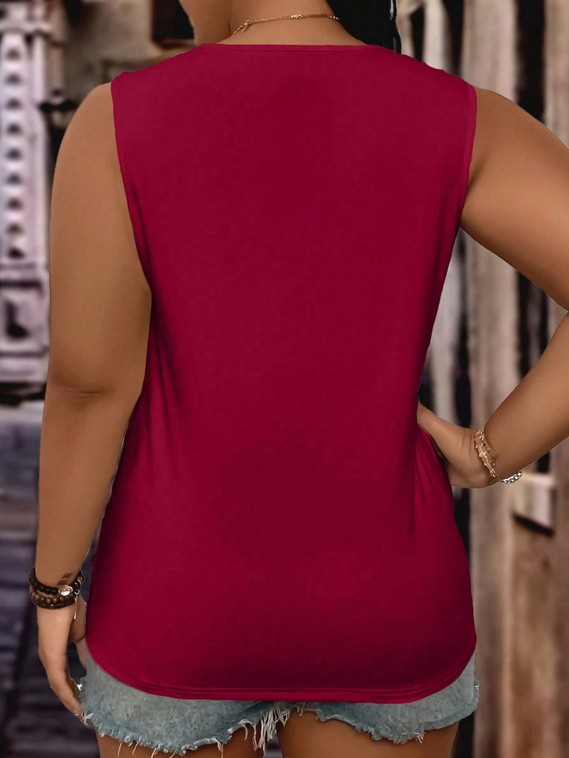 Blusa sem manga e gola V Talita