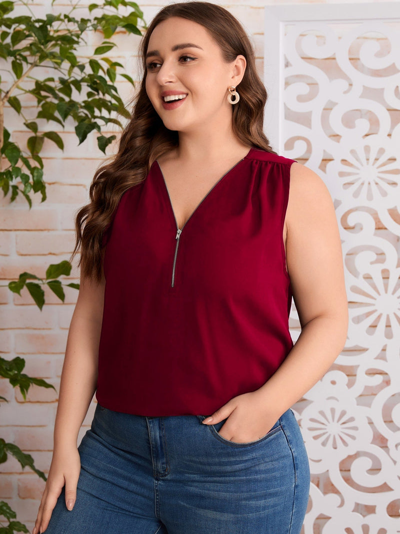 Blusa sem Manga com Zíper Estela