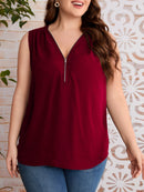 Blusa sem Manga com Zíper Estela