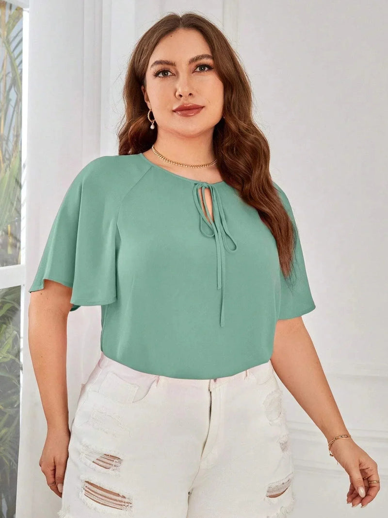 Blusa Com Gola De Amarração Flora