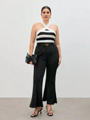 Blusa Tricotado Listrado Sem Manga Bailey