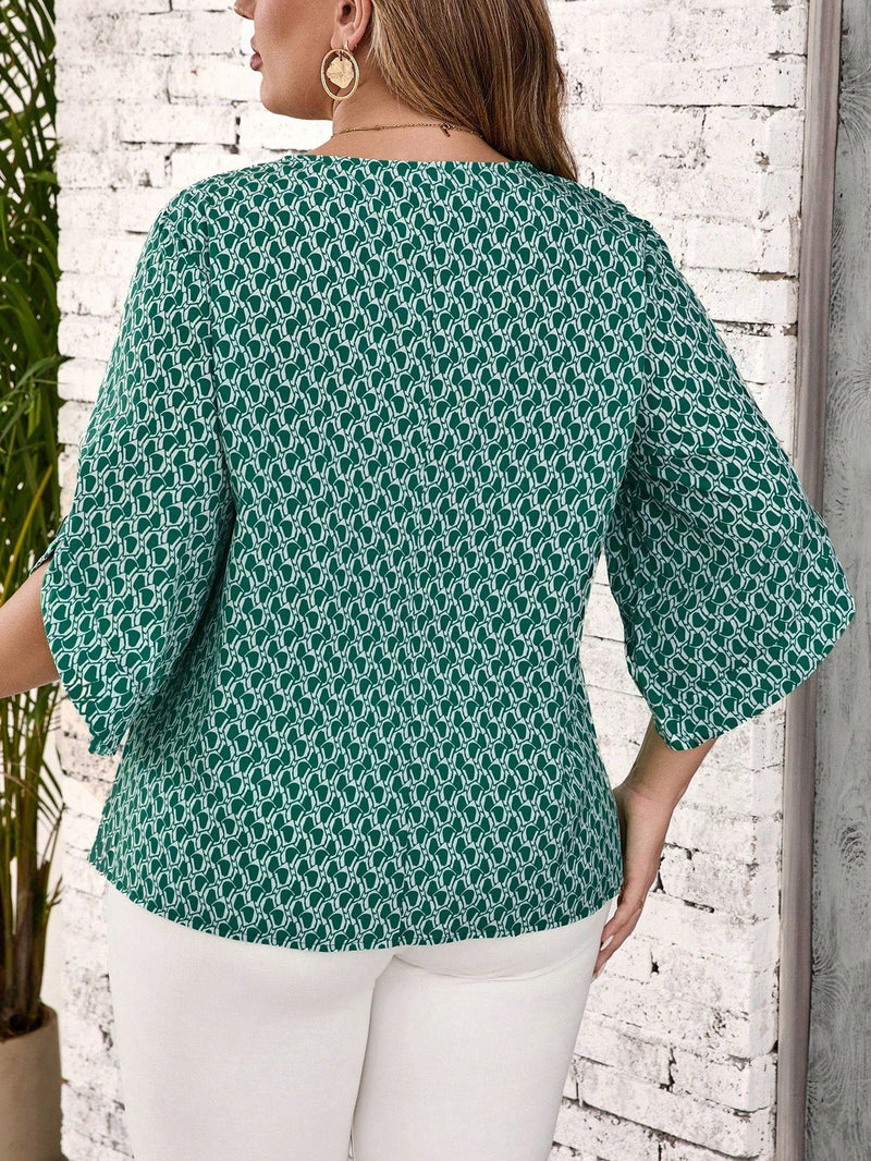 Blusa Feminina Casual manga 3/4 Kelly Plus Size.