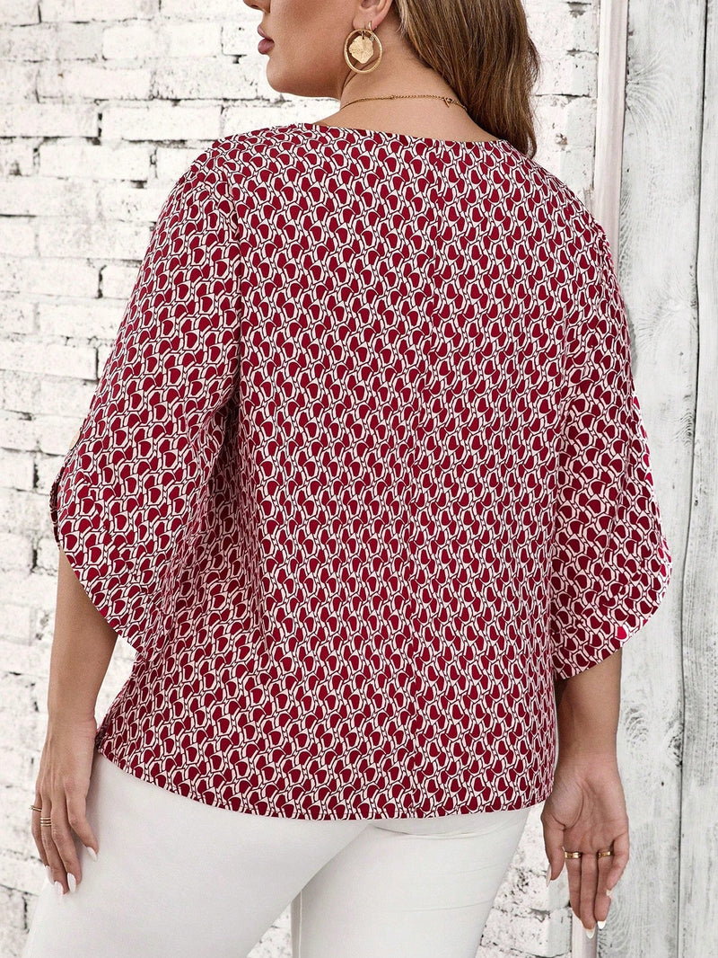 Blusa Feminina Casual manga 3/4 Kelly Plus Size.