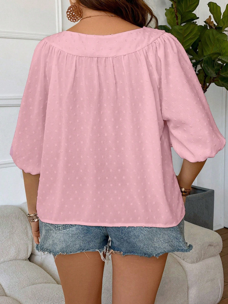 Blusa Feminina com mangas 3/4 Thaís. Plus Size