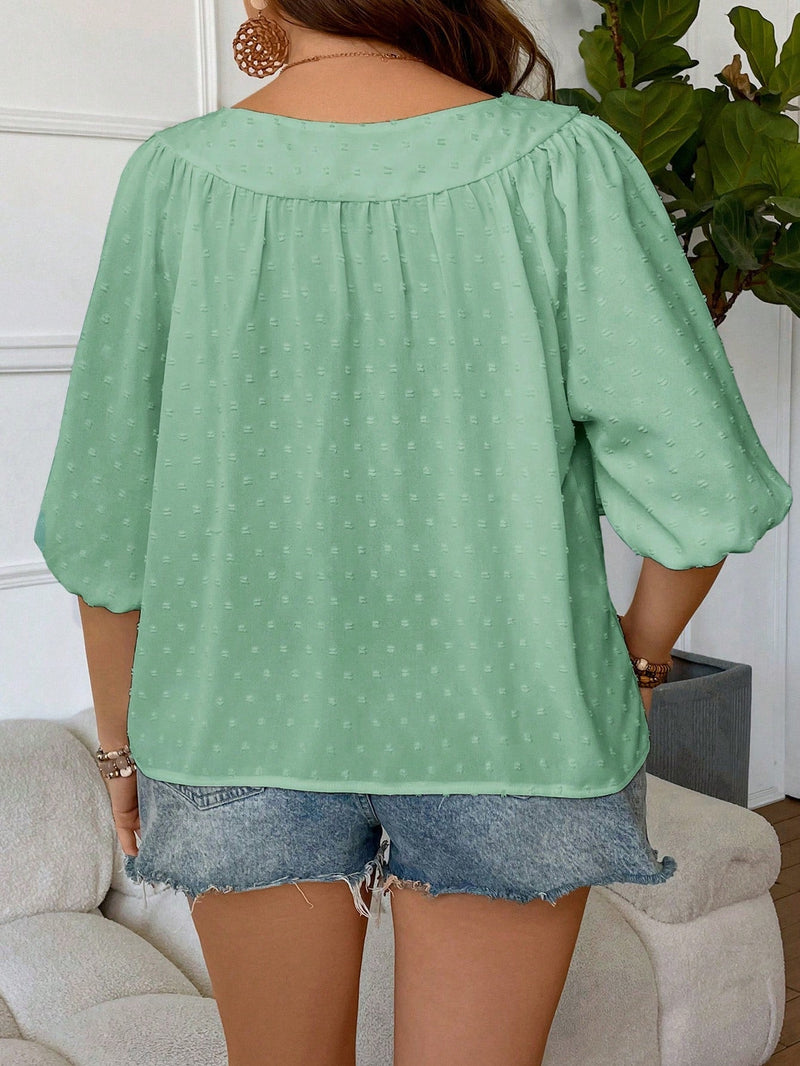 Blusa Feminina com mangas 3/4 Thaís. Plus Size