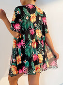 Conjunto de Shorkini Feminino com Saída de Praia Tropicalia